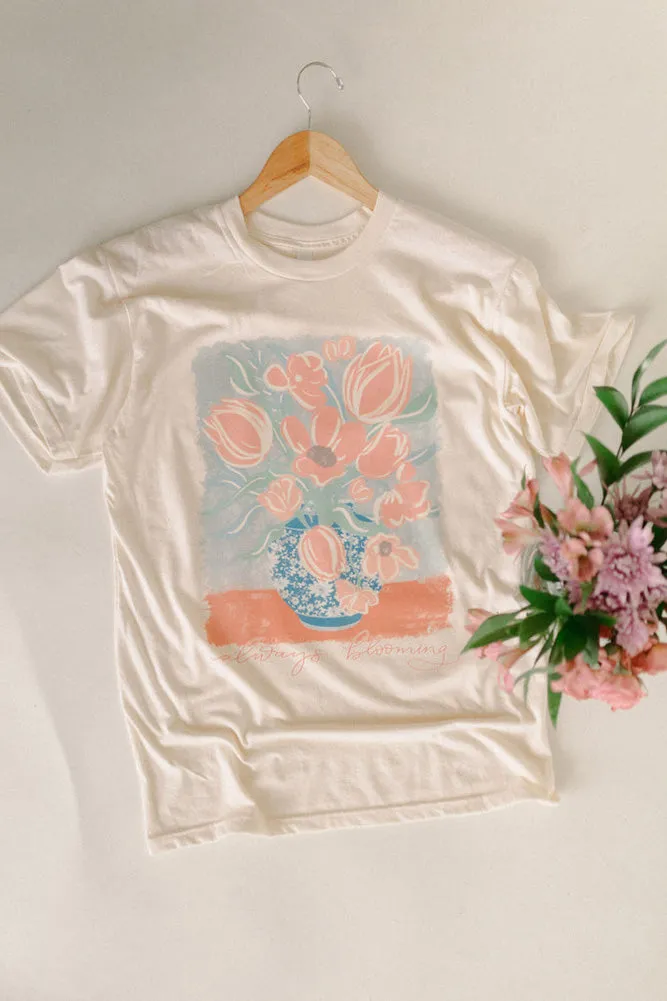 Always Blooming Tee in Cream by Chaudoin Creations