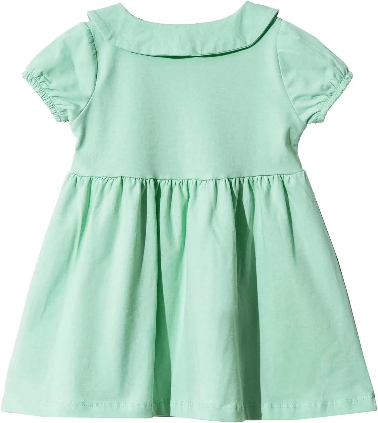 Baby and Toddler Girl Dress Short Sleeve Buttoned Collar for 3 Months to 5T Size Soft Cotton Baby Girl Dress