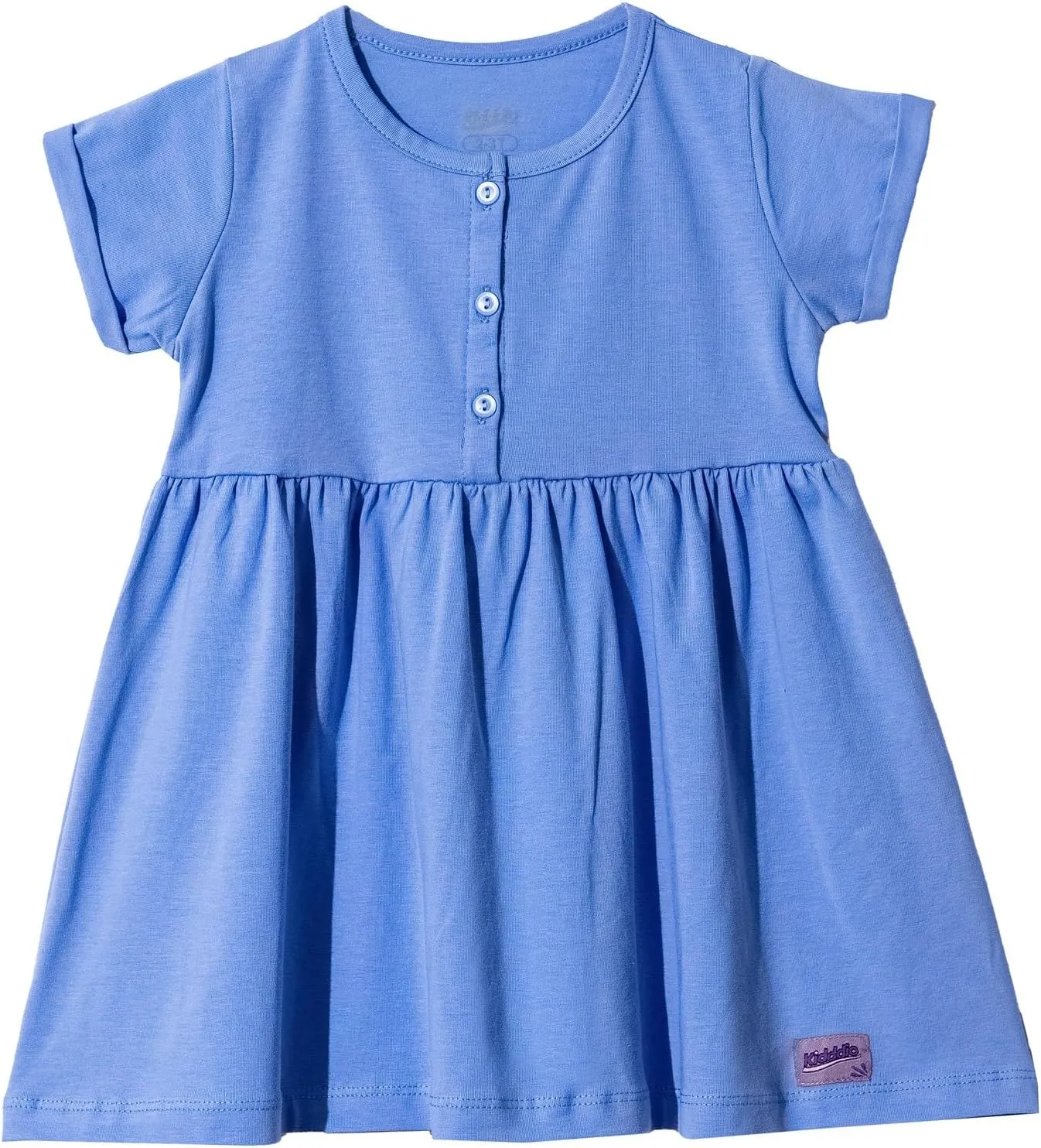 Baby and Toddler Girl Dress Short Sleeve Buttoned Collar for 3 Months to 5T Size Soft Cotton Baby Girl Dress