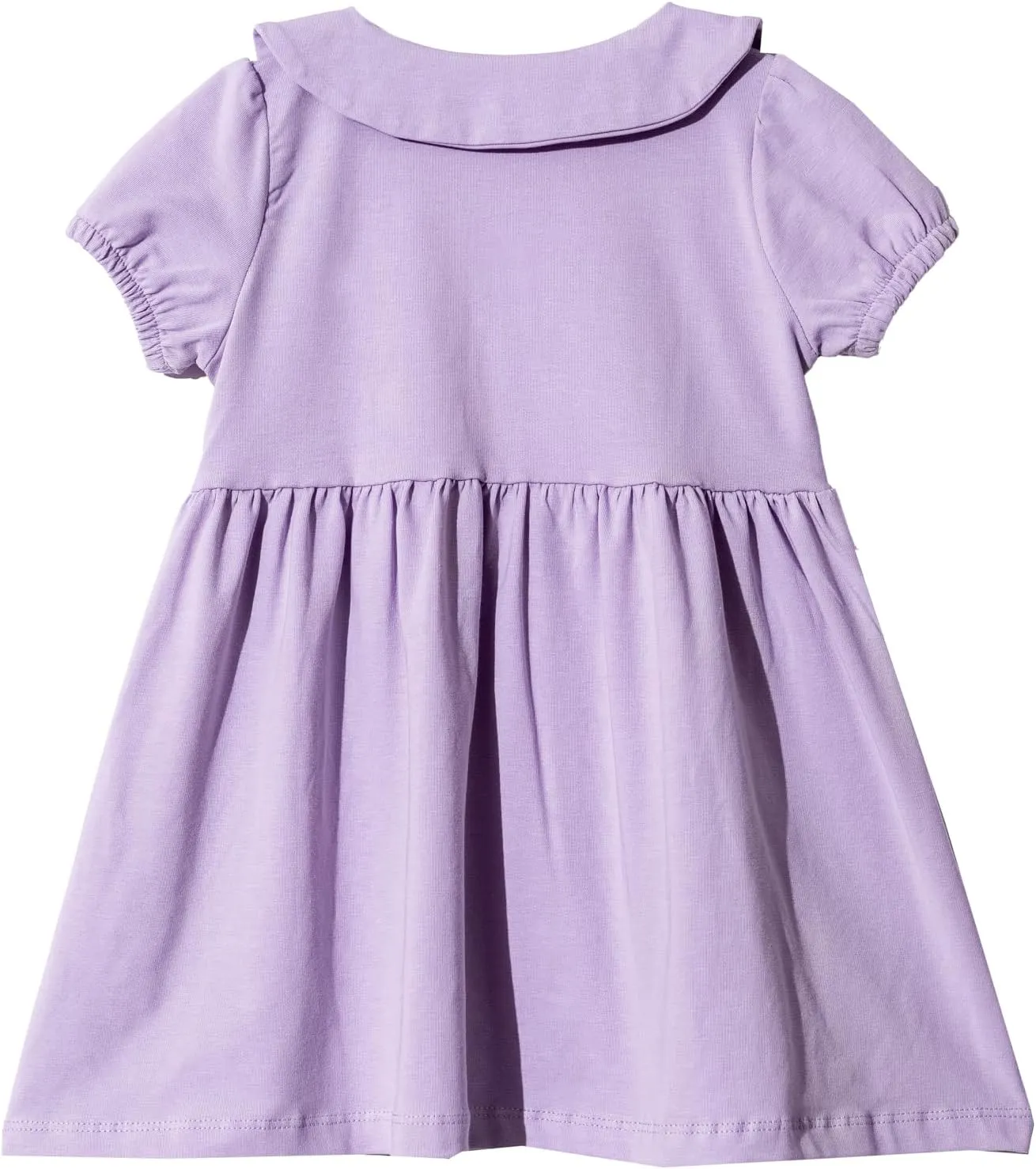 Baby and Toddler Girl Dress Short Sleeve Buttoned Collar for 3 Months to 5T Size Soft Cotton Baby Girl Dress