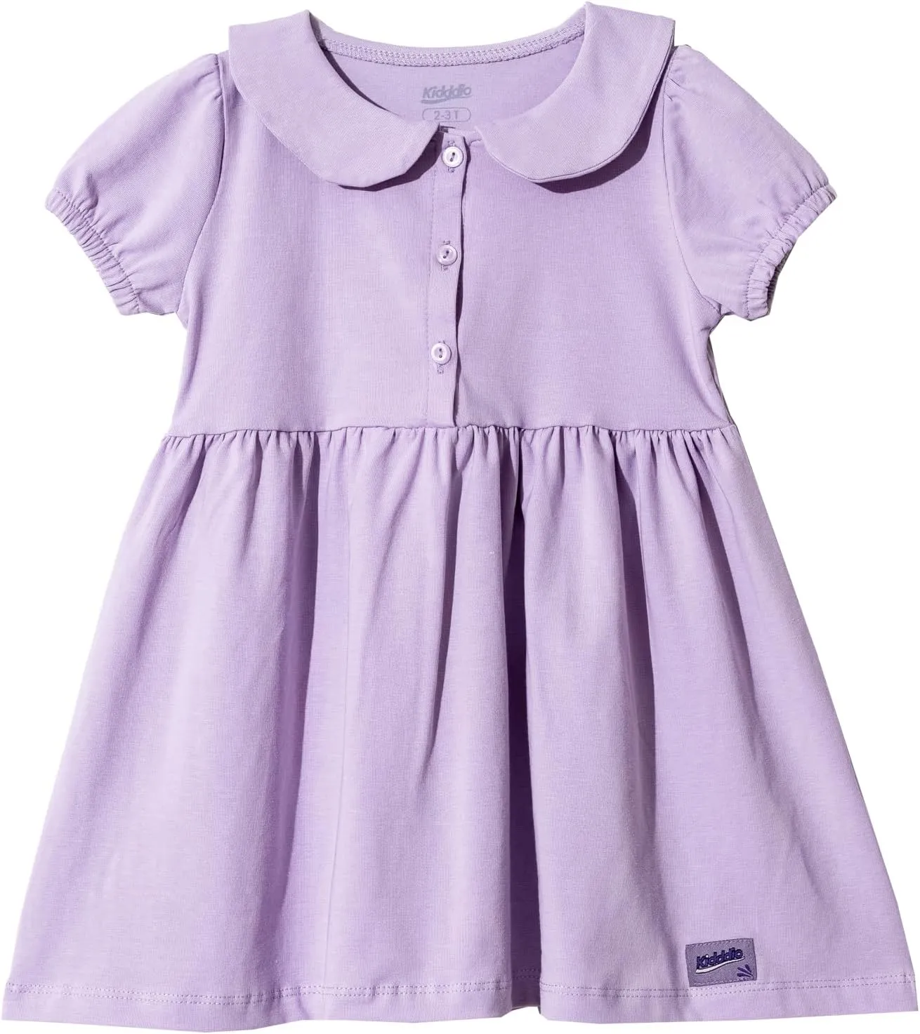 Baby and Toddler Girl Dress Short Sleeve Buttoned Collar for 3 Months to 5T Size Soft Cotton Baby Girl Dress