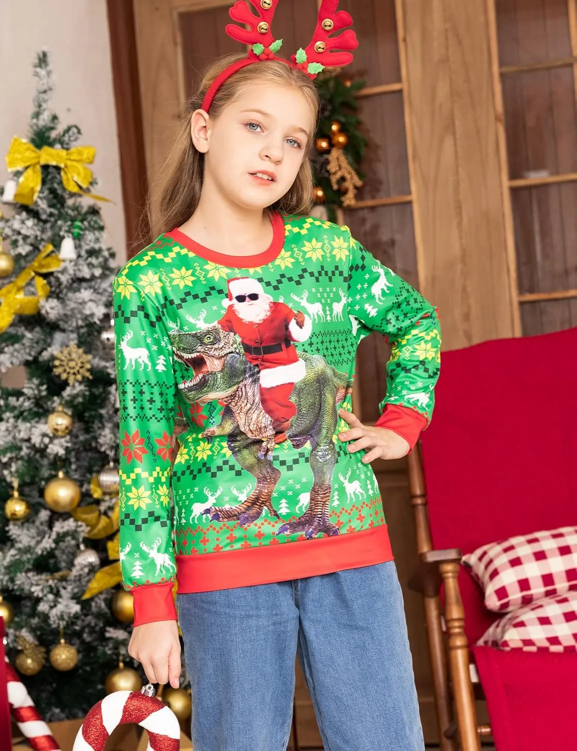 BFUSTYLE Boy Girl Ugly Christmas Sweatshirt Kids Fleece Cool Xmas Pullover 4-16 Years