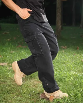 Black Baggy Jeans with Ample Side Pockets