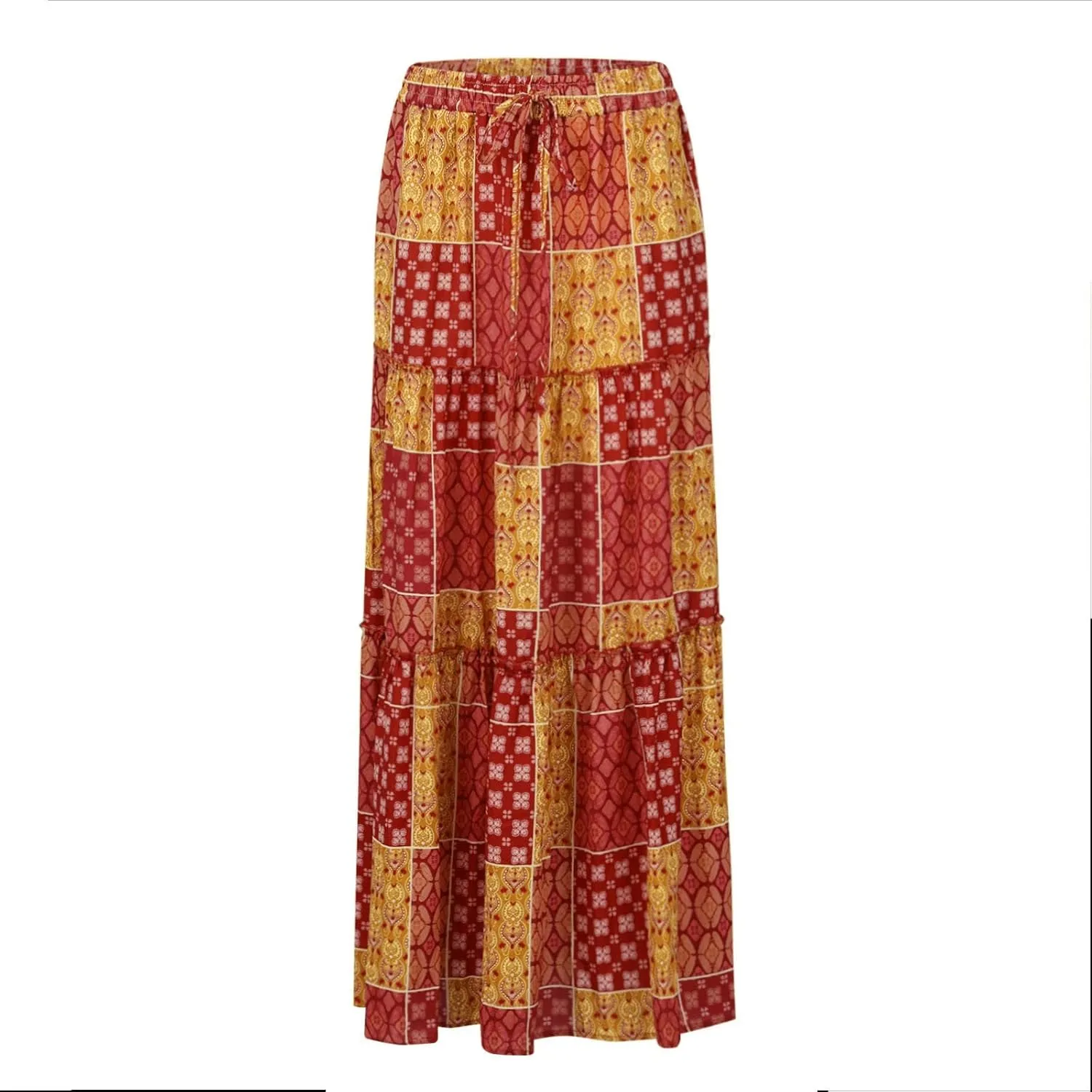 Boho Skirts for Women, Beach Maxi Casual Summer Trendy Flowy Womens Skirts
