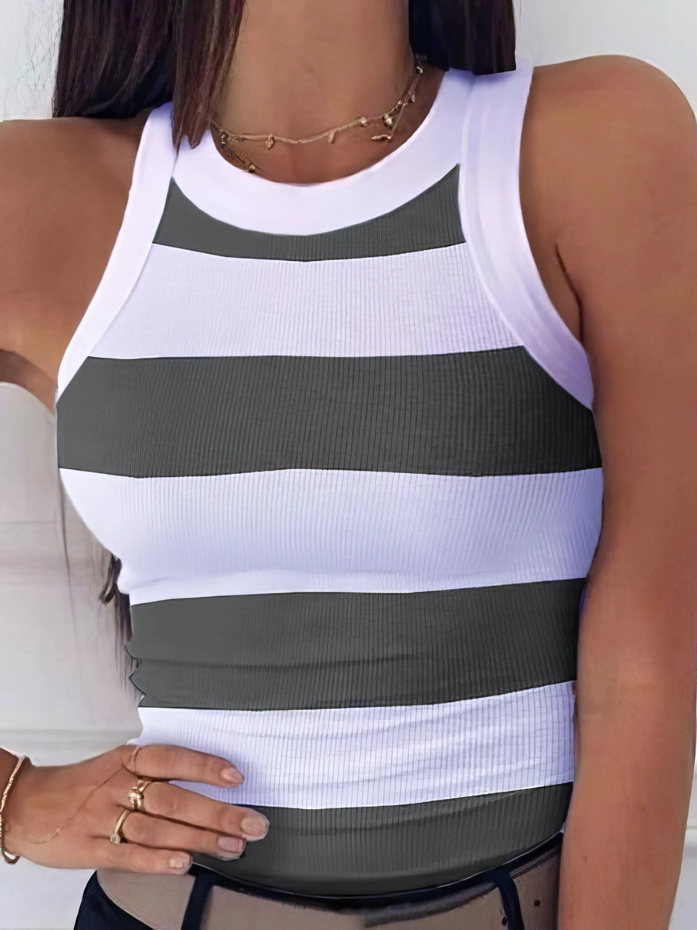 Breathable Striped Tank