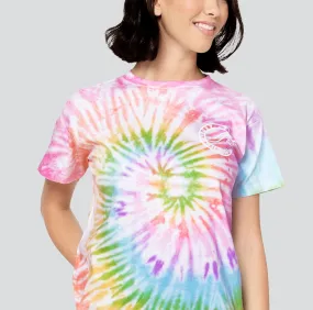 Brushed Wave Logo Pastel Tie Dye T-Shirt