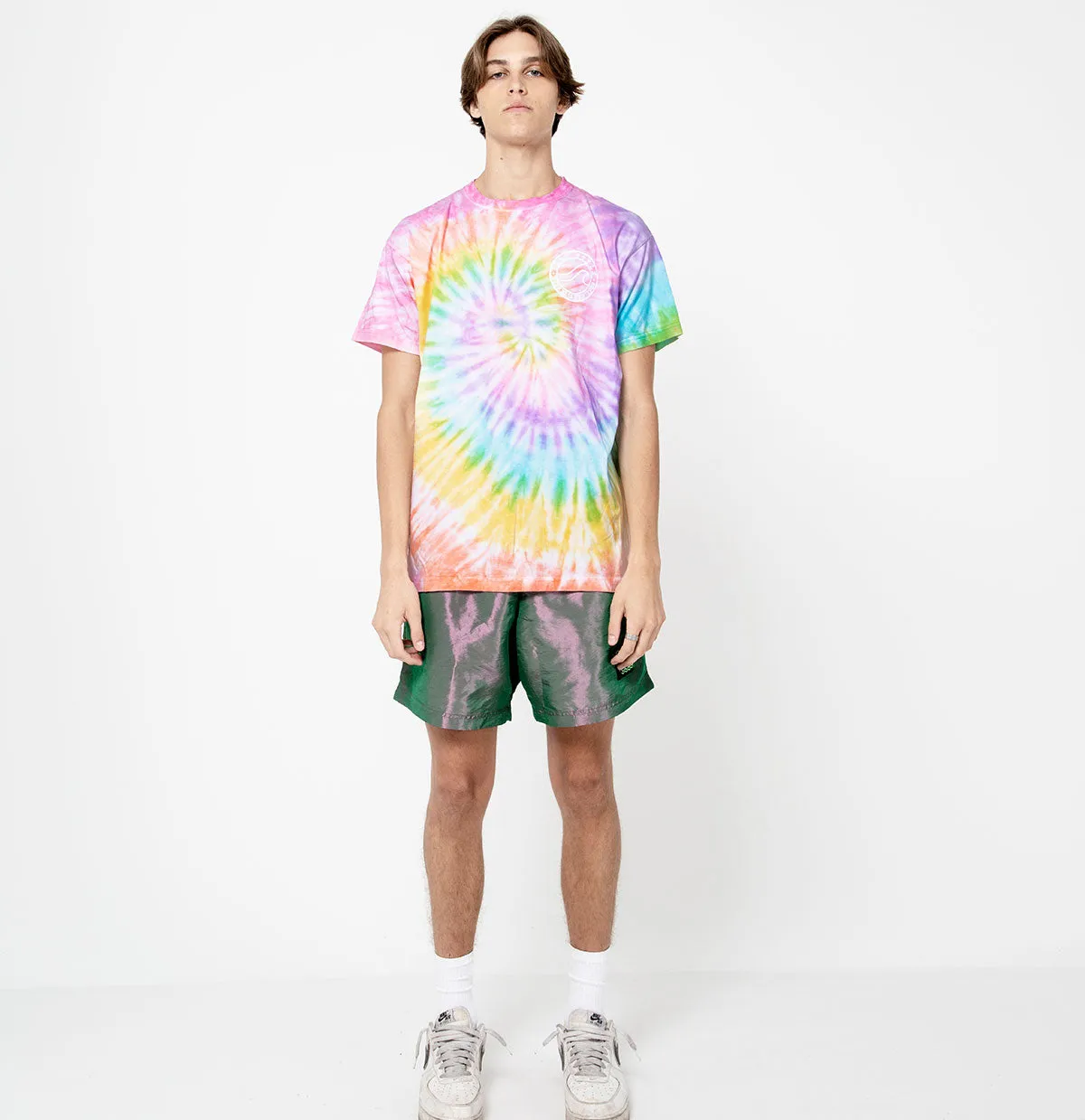Brushed Wave Logo Pastel Tie Dye T-Shirt