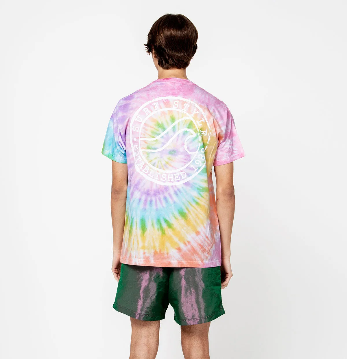 Brushed Wave Logo Pastel Tie Dye T-Shirt