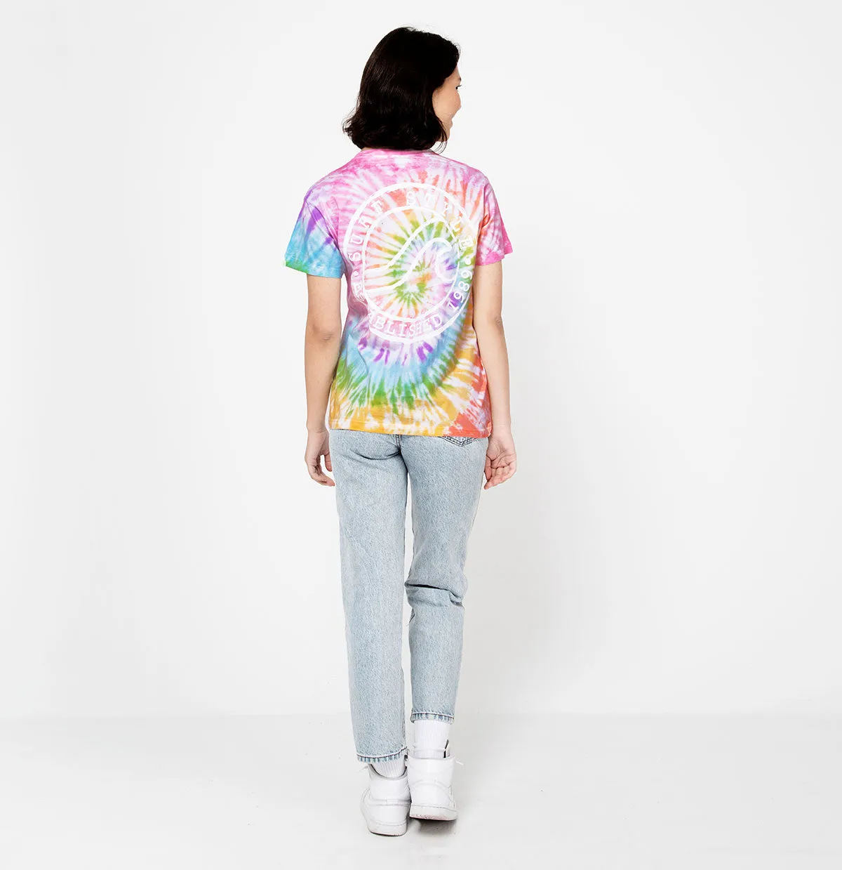 Brushed Wave Logo Pastel Tie Dye T-Shirt