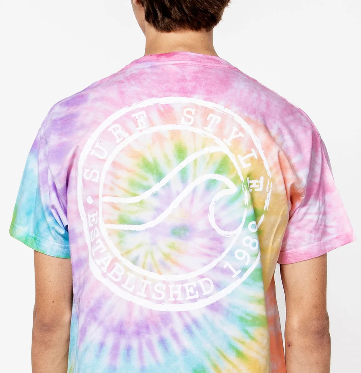 Brushed Wave Logo Pastel Tie Dye T-Shirt