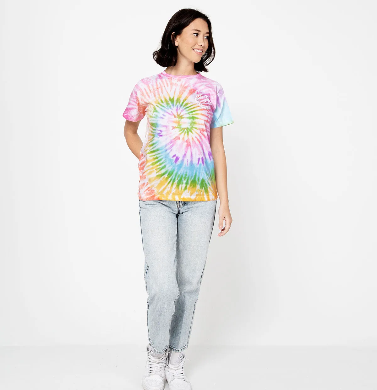 Brushed Wave Logo Pastel Tie Dye T-Shirt