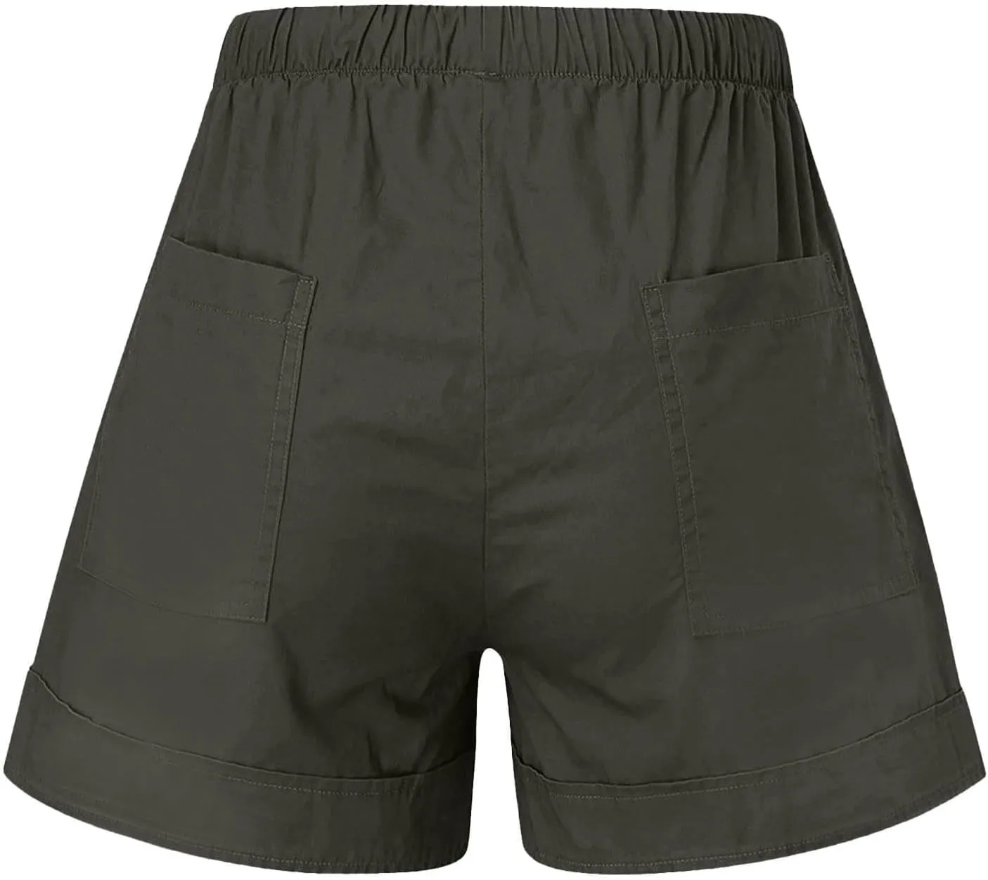 Casual Shorts for Women Trendy Drawstring Elastic Waist Cotton Shorts with Pockets Loose Fit Beach Summer Outfits