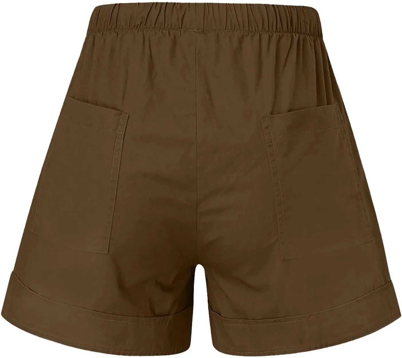 Casual Shorts for Women Trendy Drawstring Elastic Waist Cotton Shorts with Pockets Loose Fit Beach Summer Outfits
