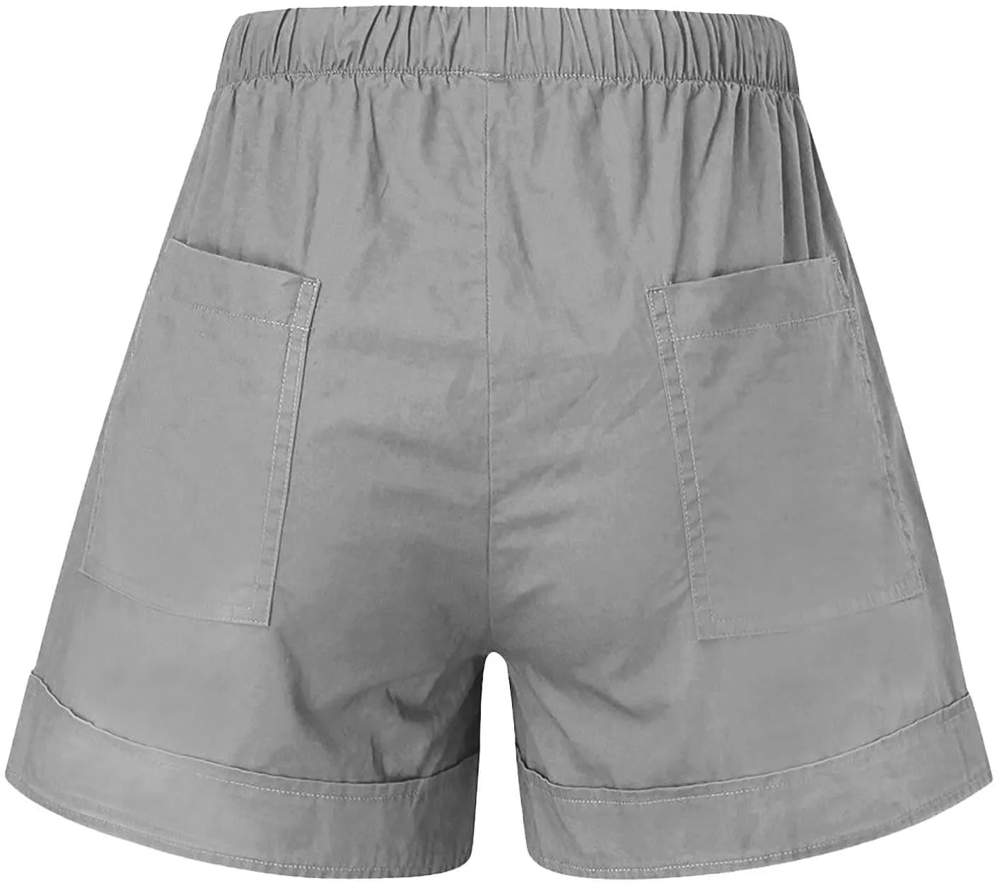 Casual Shorts for Women Trendy Drawstring Elastic Waist Cotton Shorts with Pockets Loose Fit Beach Summer Outfits
