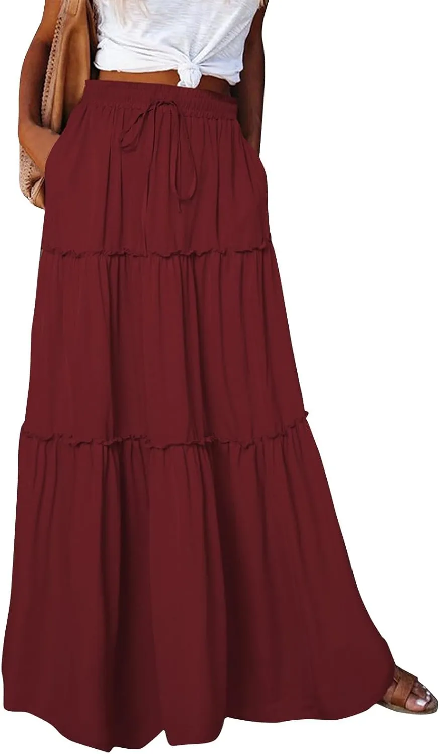 Casual Skirts for Women, Beach Vacation Trendy Summer Solid Color Womens Skirts