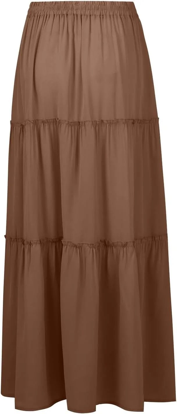 Casual Skirts for Women, Beach Vacation Trendy Summer Solid Color Womens Skirts