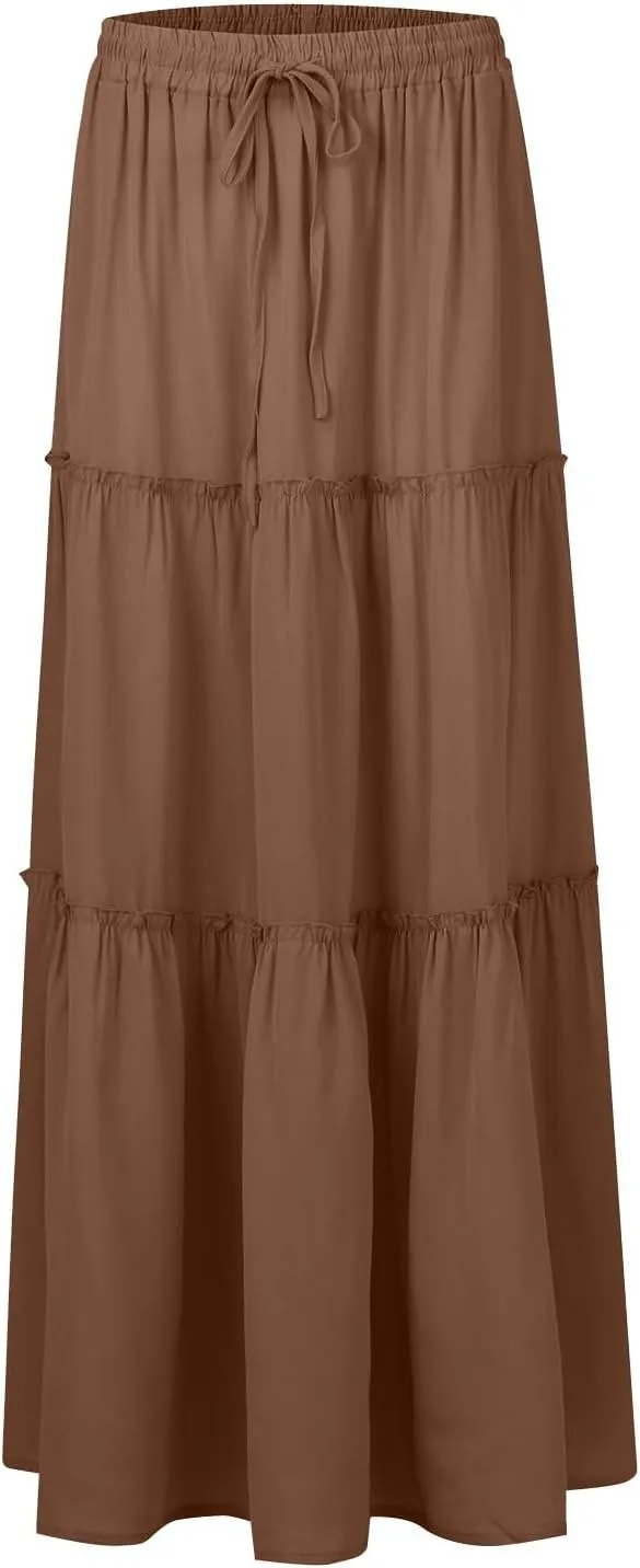 Casual Skirts for Women, Beach Vacation Trendy Summer Solid Color Womens Skirts