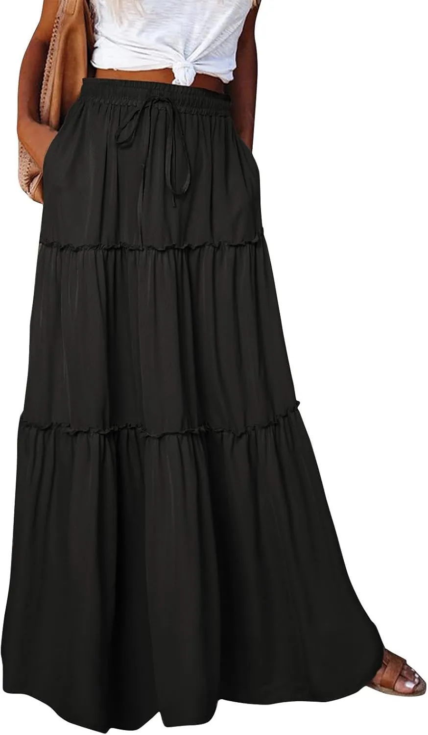 Casual Skirts for Women, Beach Vacation Trendy Summer Solid Color Womens Skirts