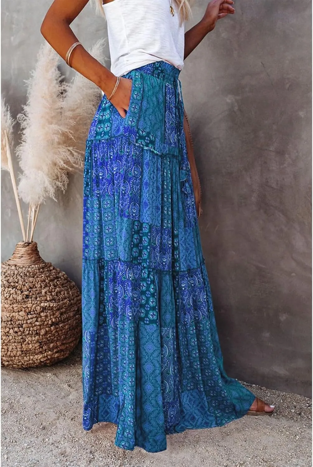 Casual Skirts for Women, Summer Beach Trendy Vacation Maxi Womens Skirts