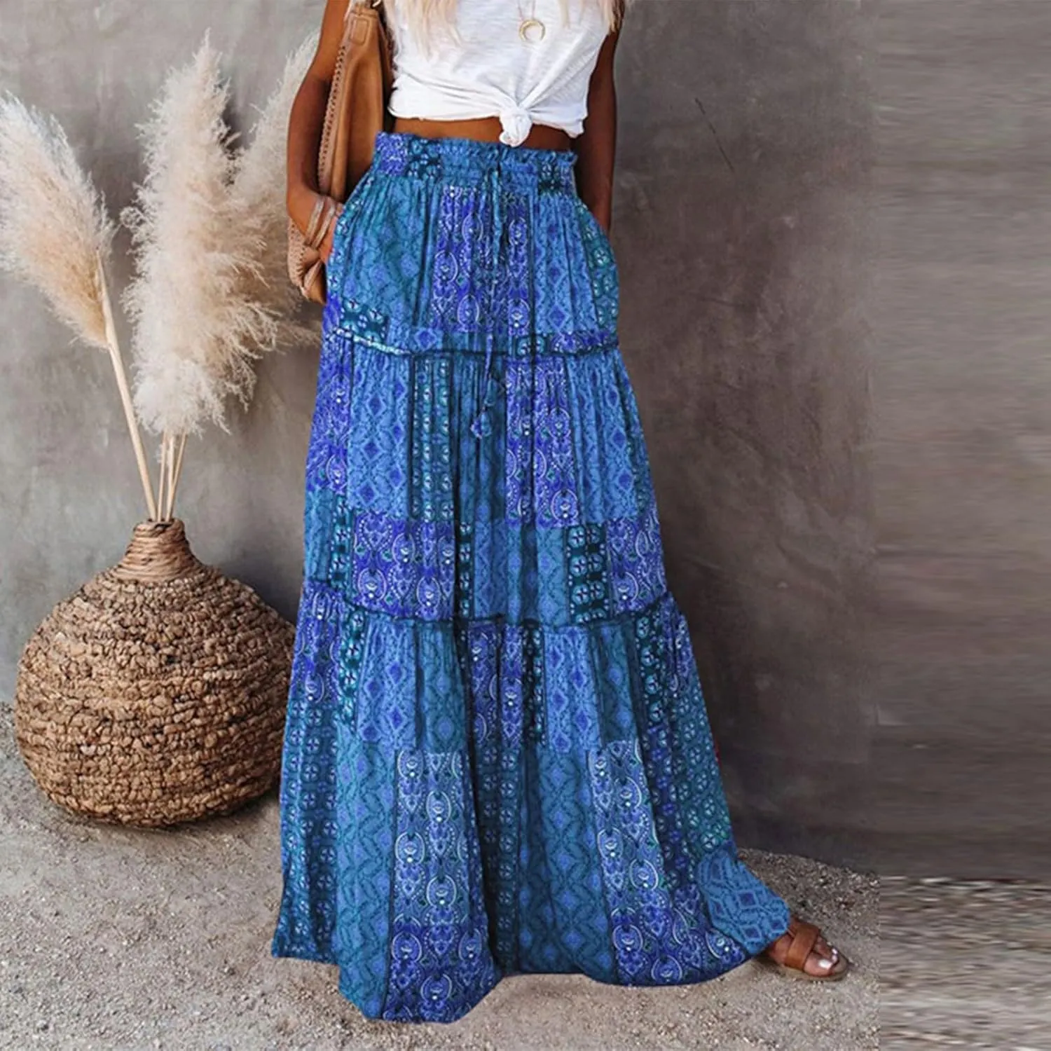 Casual Skirts for Women, Summer Beach Trendy Vacation Maxi Womens Skirts