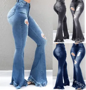 Cool Fashion Personality High-Waisted Jeans - Women's Bottom