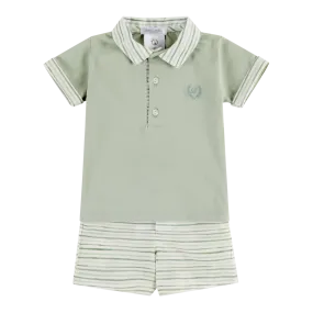 Deolinda Boys Oliver Sage Green Shorts Set