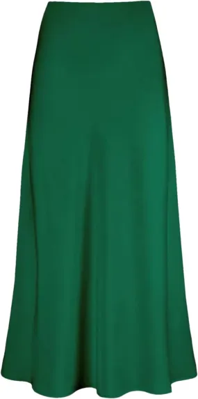 Elegant Satin High Waisted Fishtail Skirt Women's Irregular Bag Hip Ruffle Swing Pleated Long Skirt