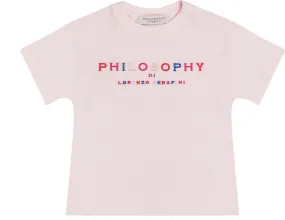 Girls Pink Multi Logo T-shirt