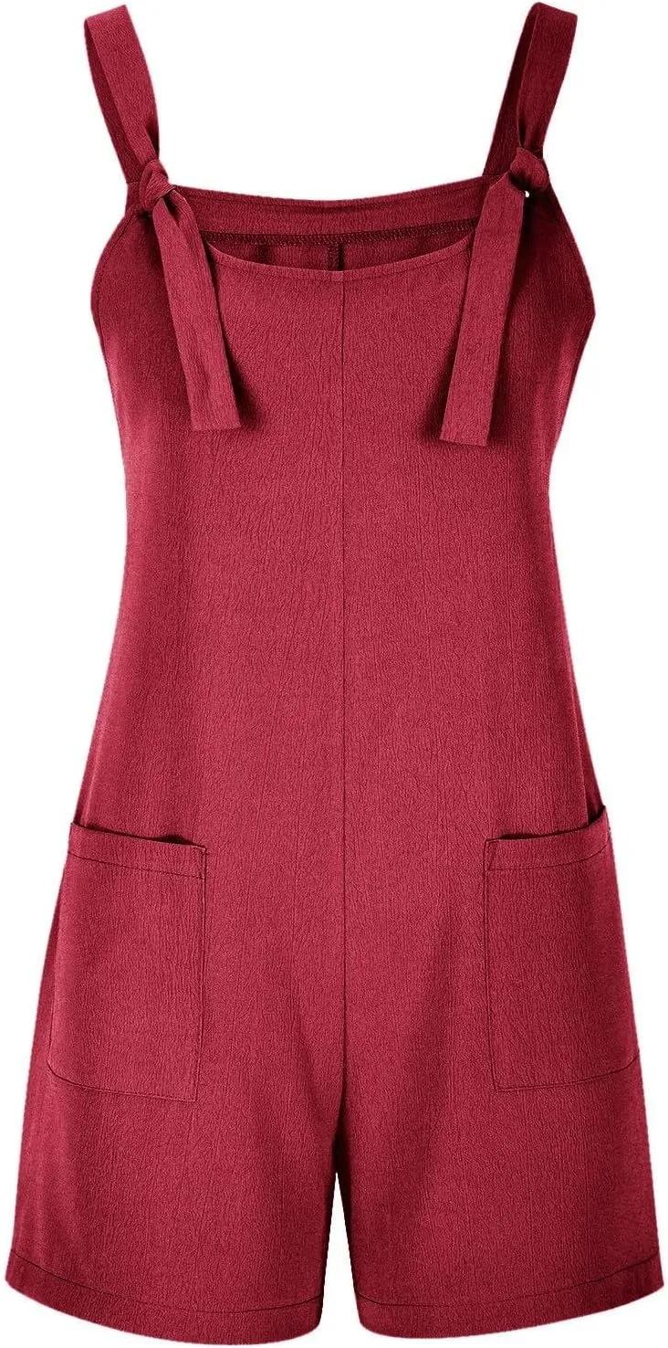 GOKKILRW Rompers for Women 2025 Shorts Casual Jumpsuit Trendy Loose Fit Sleeveless Overall Jumpsuits Summer Beach Outfits