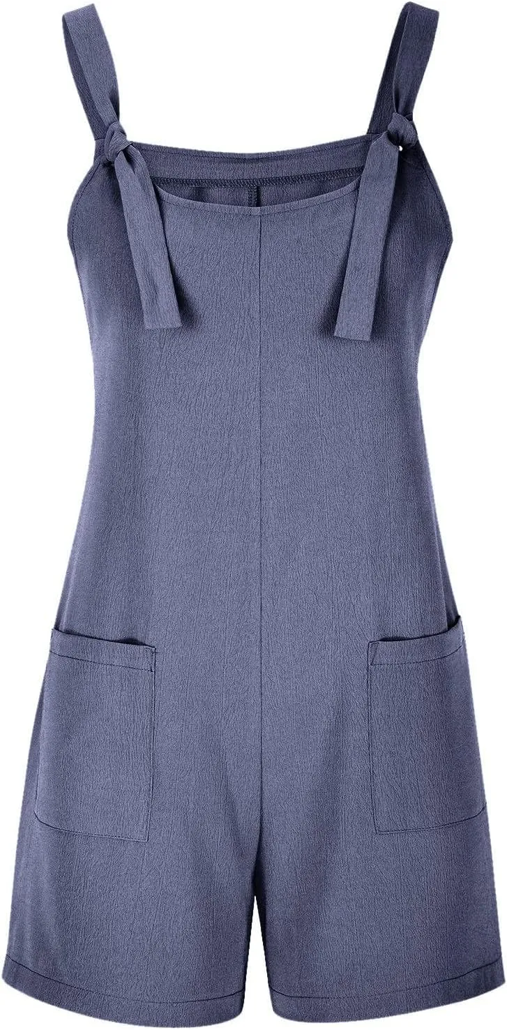 GOKKILRW Rompers for Women 2025 Shorts Casual Jumpsuit Trendy Loose Fit Sleeveless Overall Jumpsuits Summer Beach Outfits