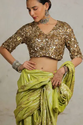 Gold Metallic Embroidered Blouse