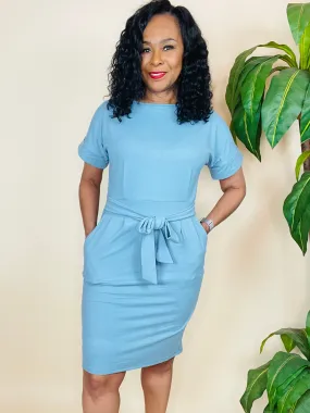 Jane’s Midi Brushed Tie Belt Dress