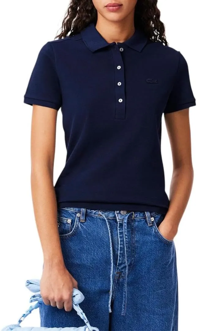 Lacoste Women's L.12.D Slim Fit Stretch Mini Pique Polo