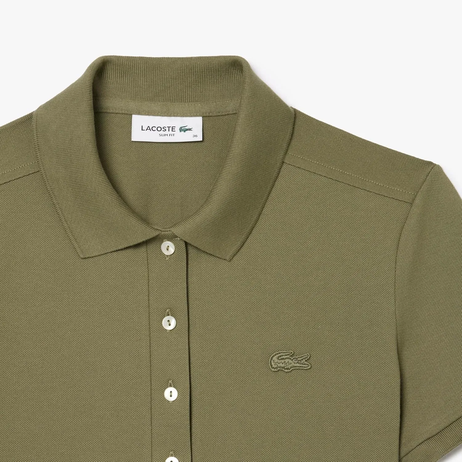 Lacoste Women's L.12.D Slim Fit Stretch Mini Pique Polo