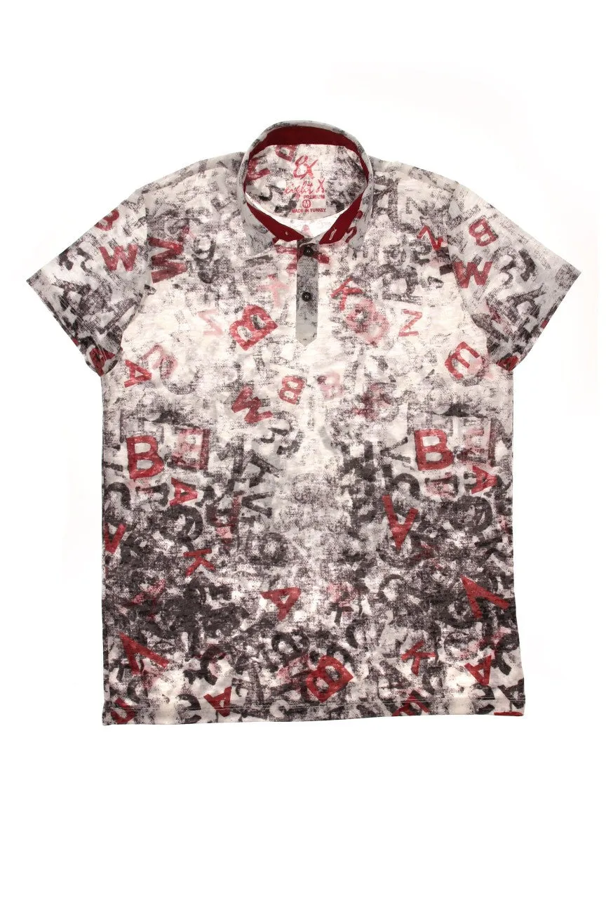 Letters Print Polo Shirt