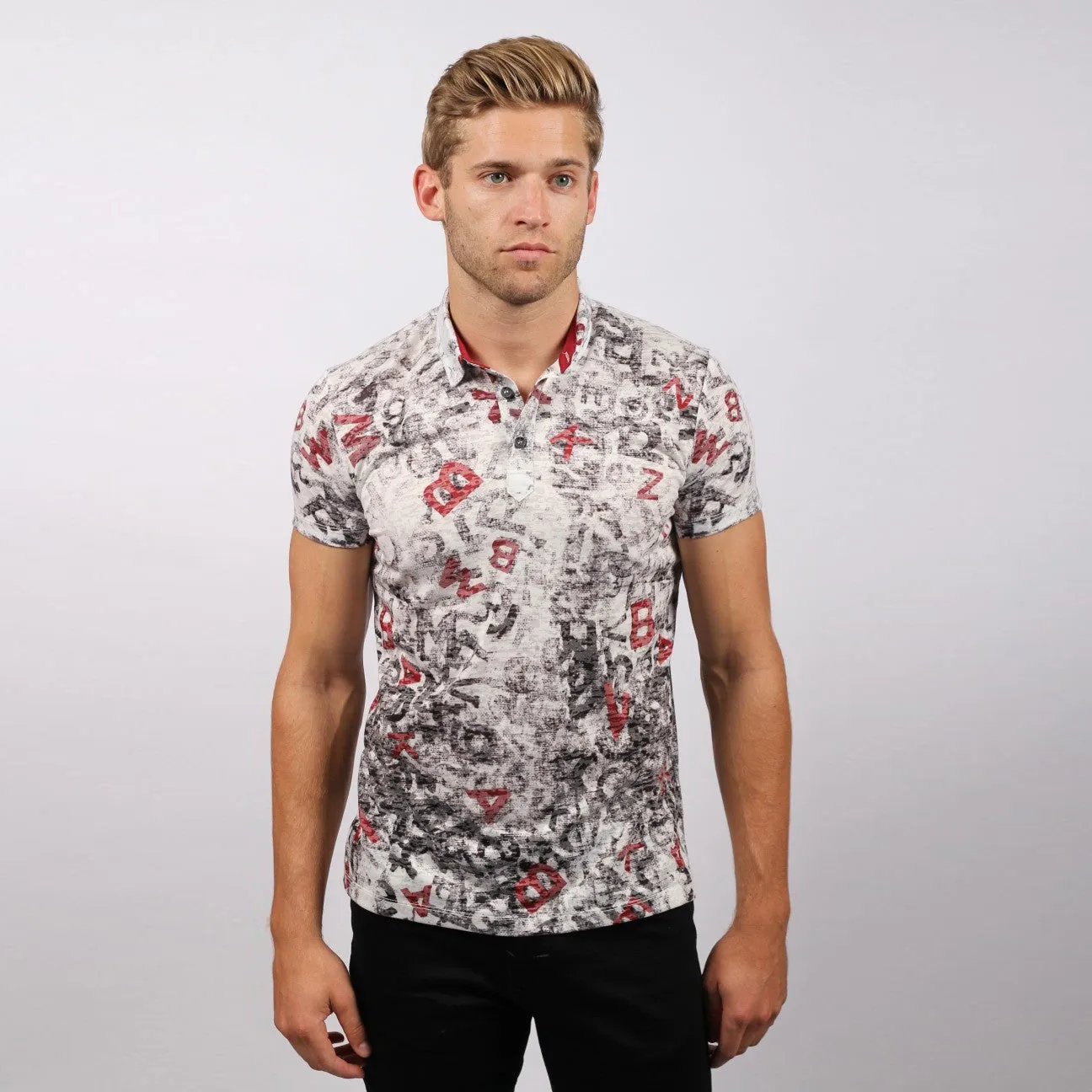 Letters Print Polo Shirt