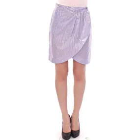 Licia Florio Elegant Purple Viscose Skirt - Wrap Closure