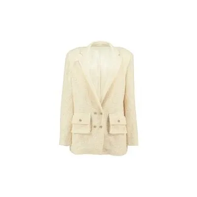 Light Weight Cotton Knit Oversized Blazer Sand