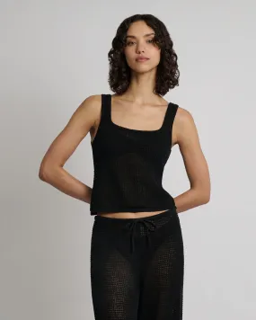 Linen Knit Square Neck Tank