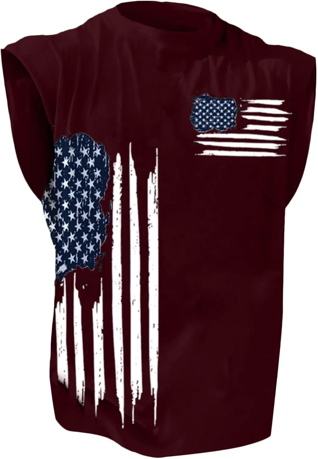 Men's Big and Tall Sleeveless Tank Top American Flag Patriotic Shirts Plus Size USA Graphic Fashion Muscle Gym Tees Vest