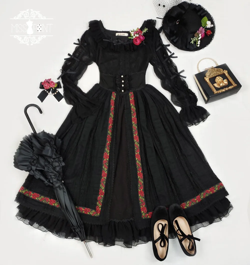 Miss Point~The Sally Gardens~Fish Bone High Waist Lolita Skirt