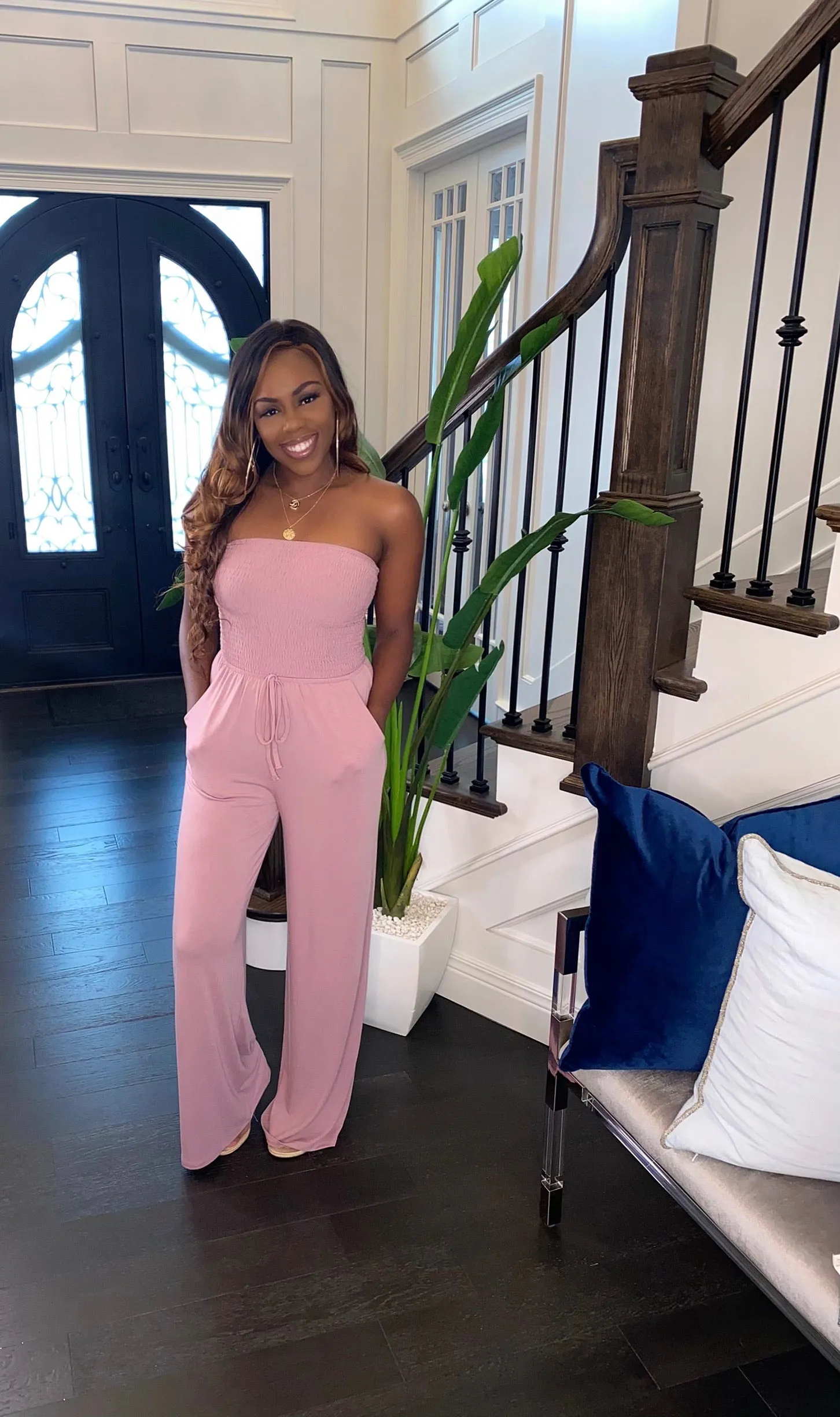 NEW Candy Girl Jumpsuit (Light Rose)