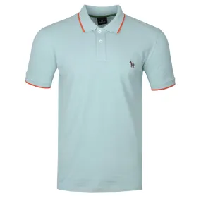 Paul Smith Zeb Badge Slim Fit Polo Shirt in Duck Egg Blue
