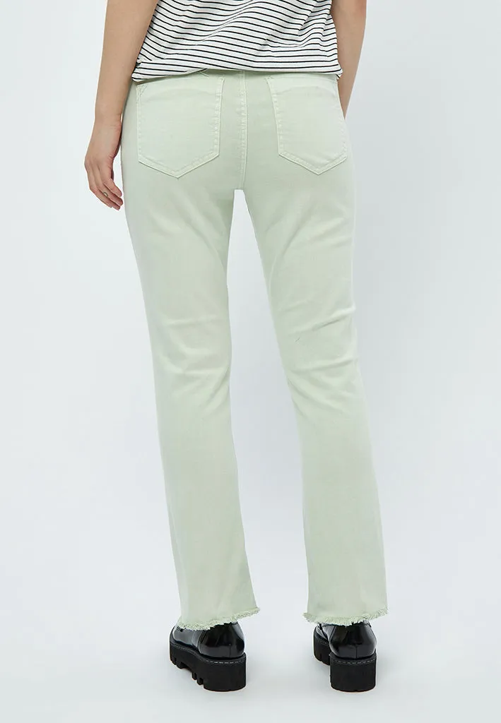 PCFione MW Cropped Jeans - Green Mint