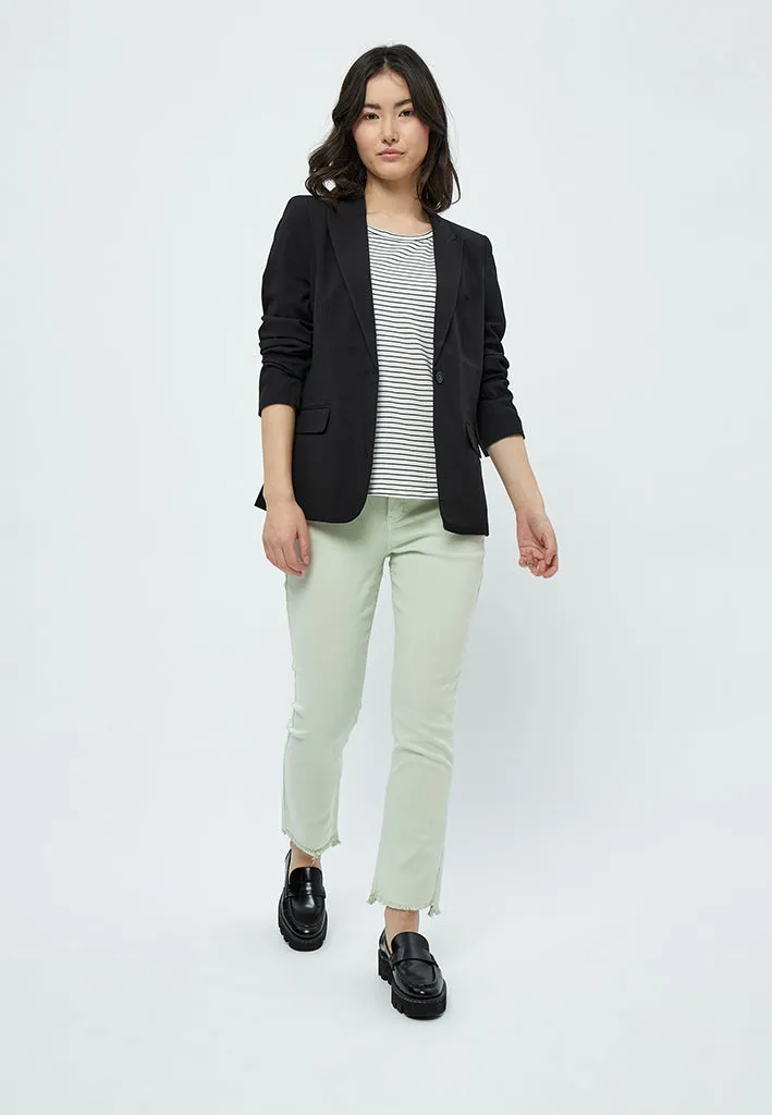 PCFione MW Cropped Jeans - Green Mint