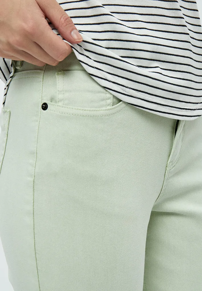 PCFione MW Cropped Jeans - Green Mint