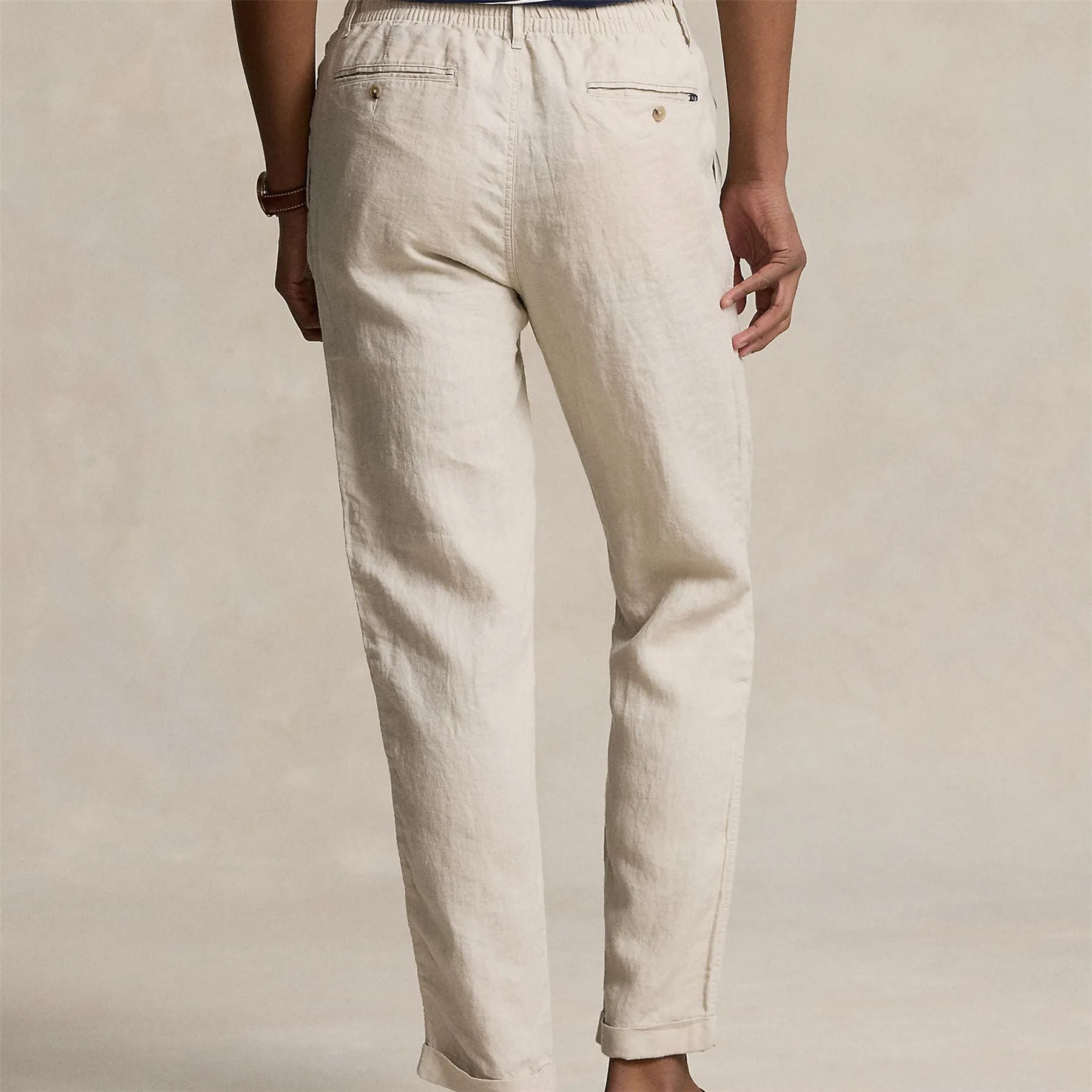 Polo Prepster Slim Tapered Linen Pants Grey - SS24