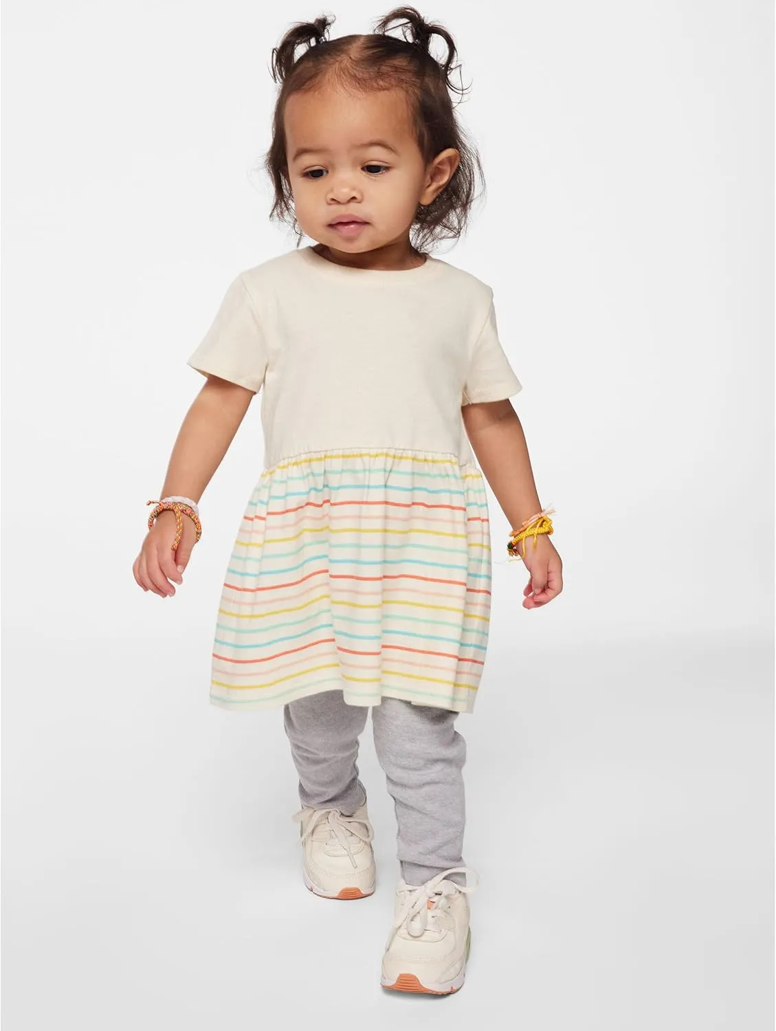 RABBIT SKINS Infant/Toddler Baby Girls Soft Fine Jersey Cotton Short Sleeve Dress