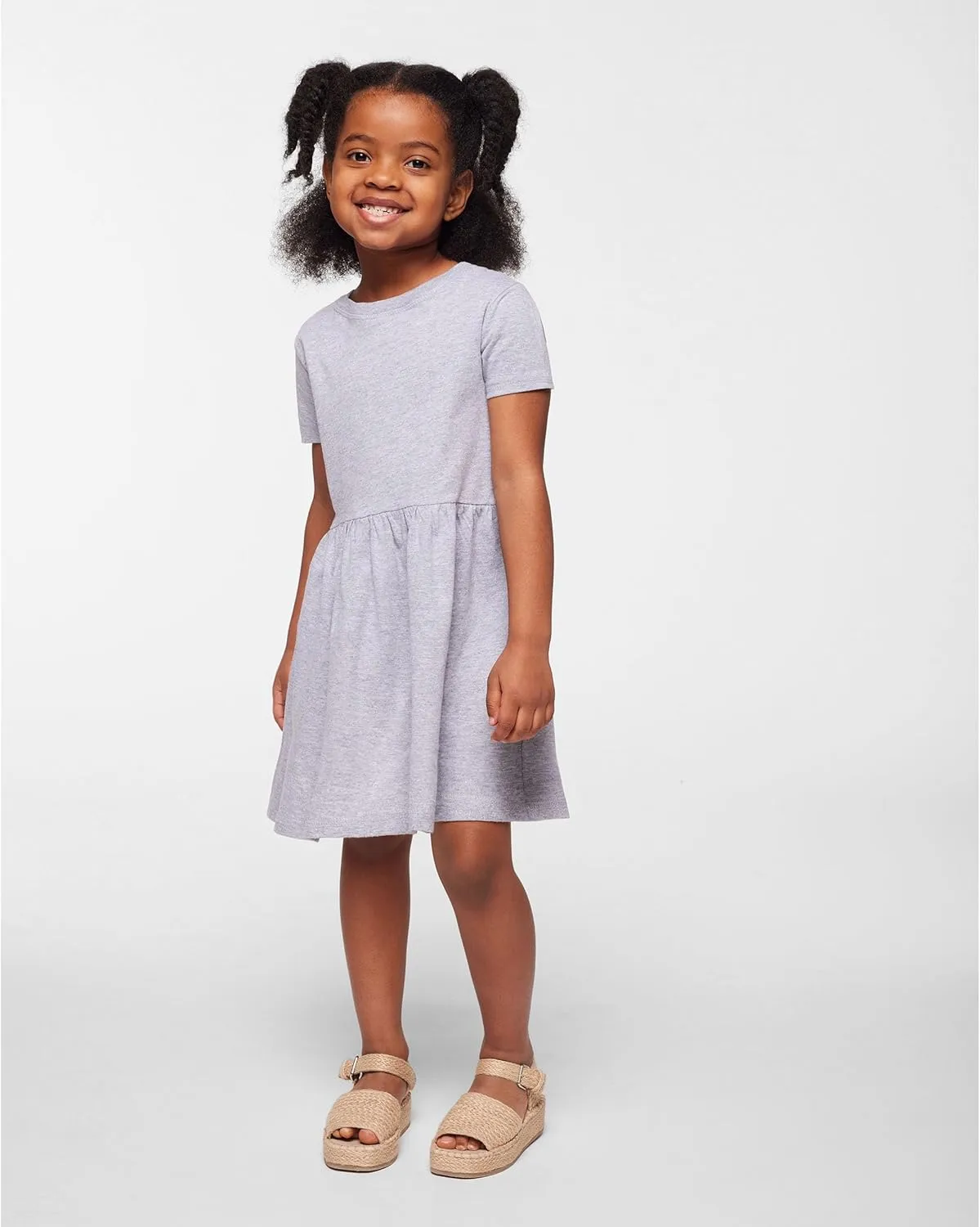 RABBIT SKINS Infant/Toddler Baby Girls Soft Fine Jersey Cotton Short Sleeve Dress