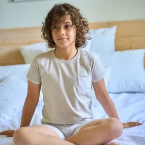 Rapife Boys Beige T-shirt & Shorts Set